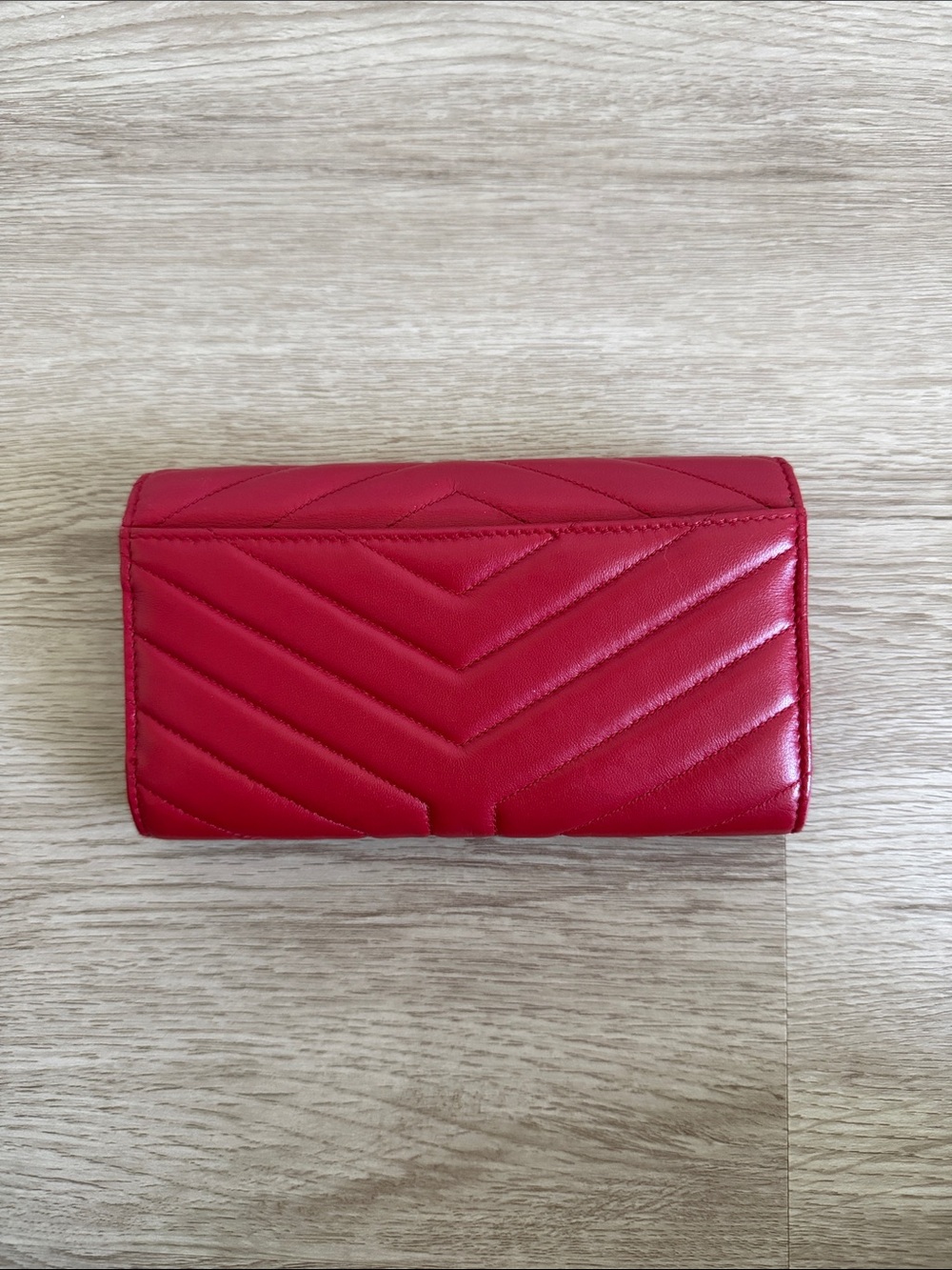 Saint Laurent Red Wallet Silver Hardware - Picture 2 of 6